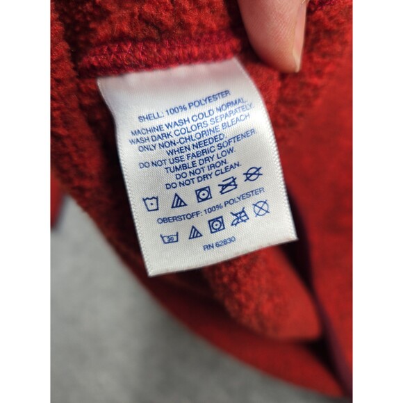 Lands End Sweater Fleece 1/4 Zip Pull Over Heathered Deep Red Men's Medium Tall - Picture 8 of 9